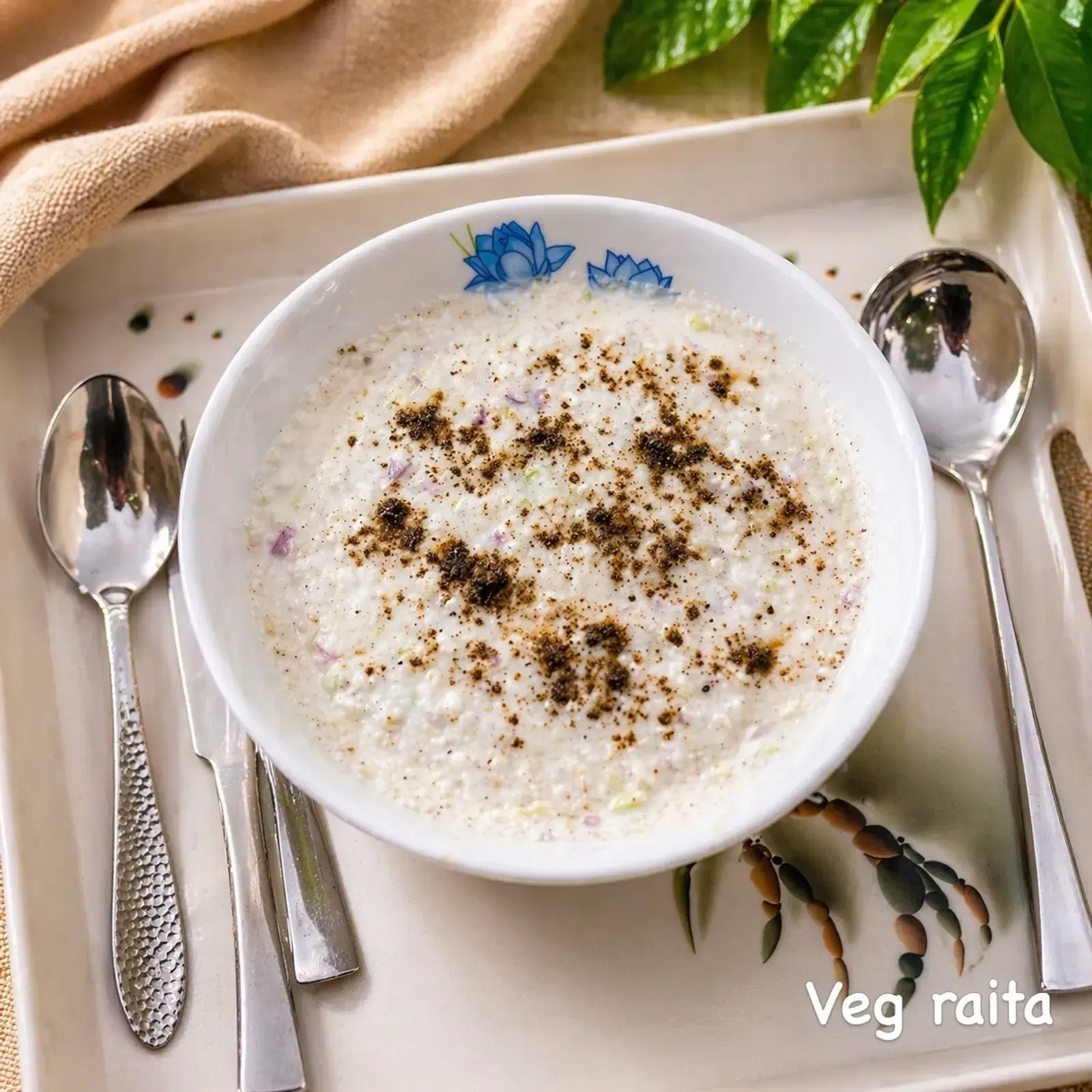 Bowl of vegetable raita